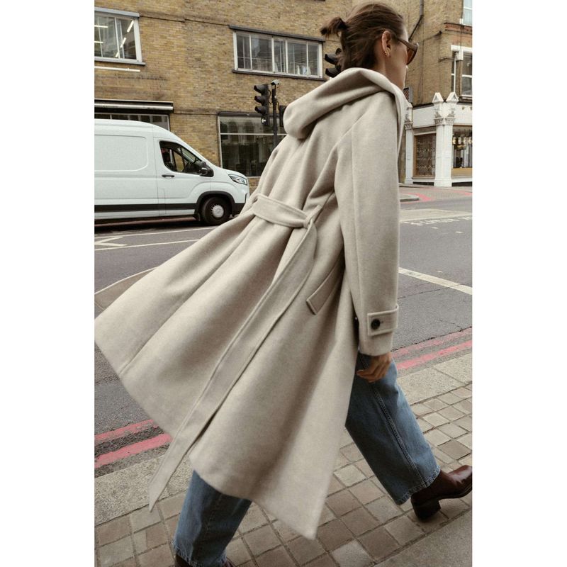 Za Autumn and Winter New Arrivals Women's Clothing Zr European and American Style Fashionable Long-Sleeved Soft Hooded Coat 3046273