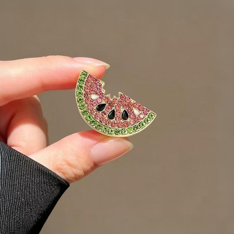 1Pc Cute Unique Watermelon Brooch Kawaii Fruit Pin Fashion Charm Jewelry Accessories Birthday Party Gift Trend