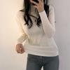 Herbst Winter Basic Rollkragen Langarm Damen Strickpullover Weich Elastisch Locker Pullover Pullover Frau Lässig Einfache Oberteile Innere Kleidung