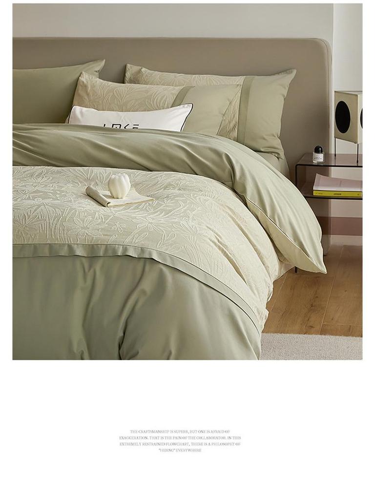 Luxurious 100s All-Cotton Mother-Baby Bedding Set: Warm, Skin-Friendly Jacquard, Four-Piece