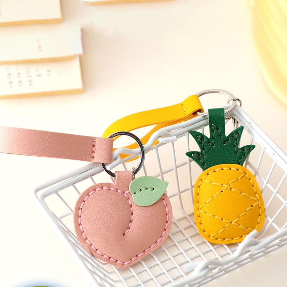 Cherry Leather Keychain Strawberry Bag Pendant Mini Fruit Pendant Car Accessory