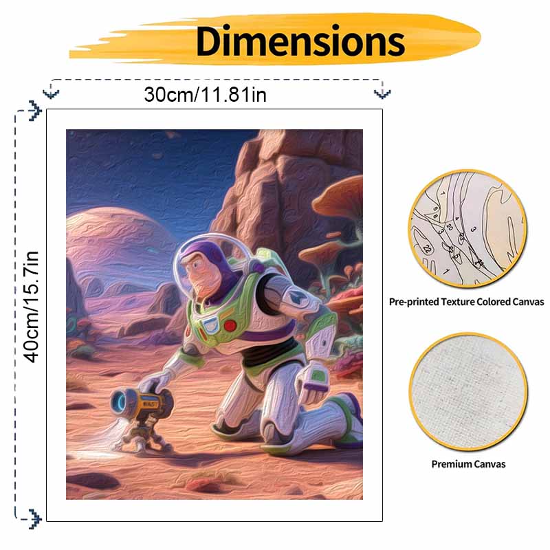 Disney Buzz Lightyear Digital Oil Painting Art Kit Hand Painted Home Decor