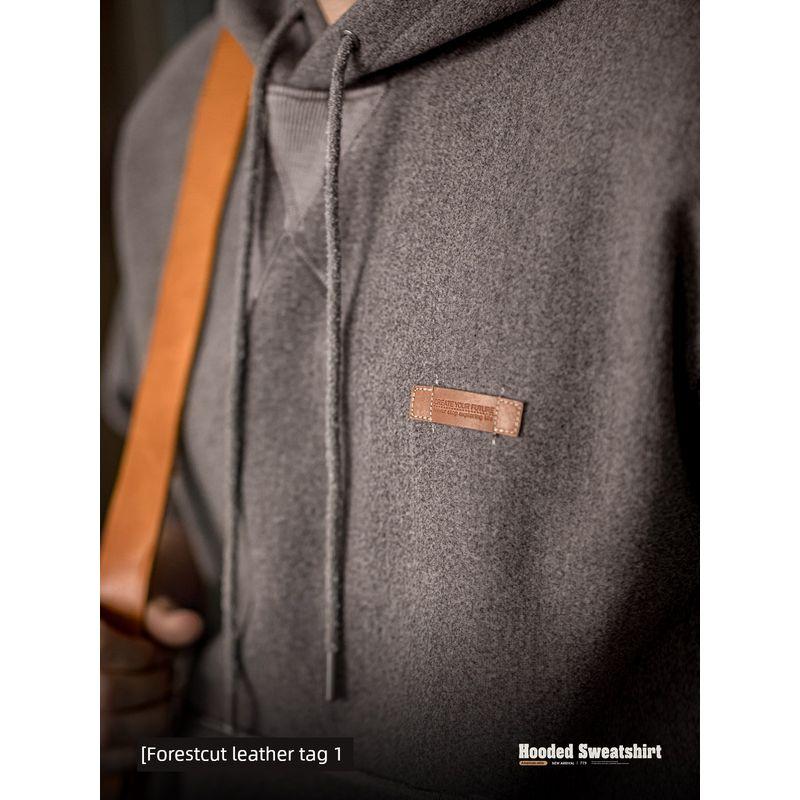 Madden Parka American Retro Woolen Hooded Sweatshirt Heavy Thickening Pullover Hoodie Casual Tops Men's Autumn