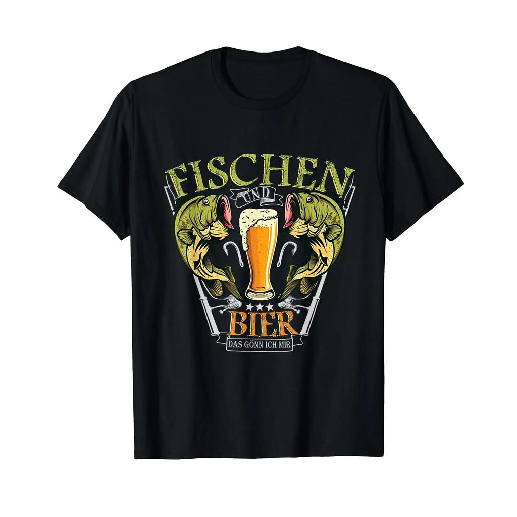 Angler Fishing Fisherunisex Fish Beer Rod T Shirt Vintage Soft Streetwear Unisex Slightly Comfortable Designer Clothes