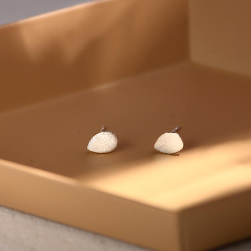 Water Drop Earrings Women's Summer Simple Commute Matte Brushed Water Drop Earrings Texture Earrings