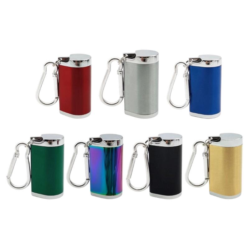 Mini Ashtray Sealed Dustproof Pocket Size Holder for Outdoor Travel Car Use Aluminum Alloy Container for Camping