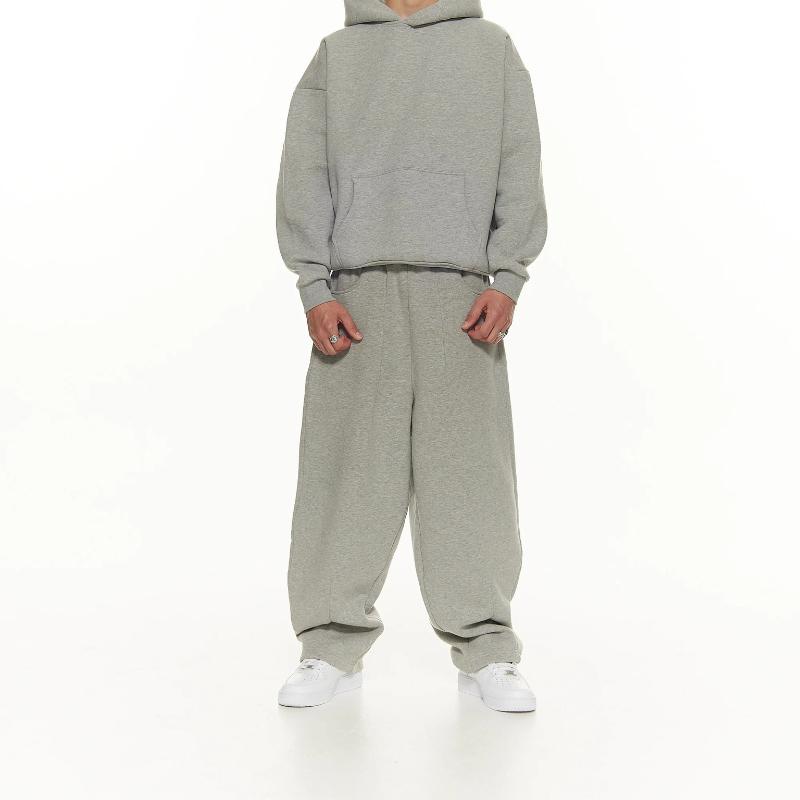 European and American casual simple couple fashionable elastic waist loose multi pocket design pants