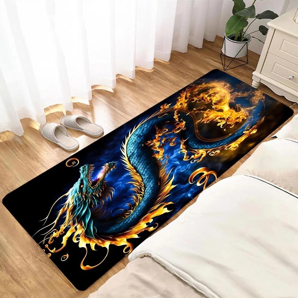 1PC Dragon Pattern Living Room Mats Door Mats Kitchen Rugs Non-Slip Bathroom Rugs Bath Mat Carpet for Home Sink Laundry Decor