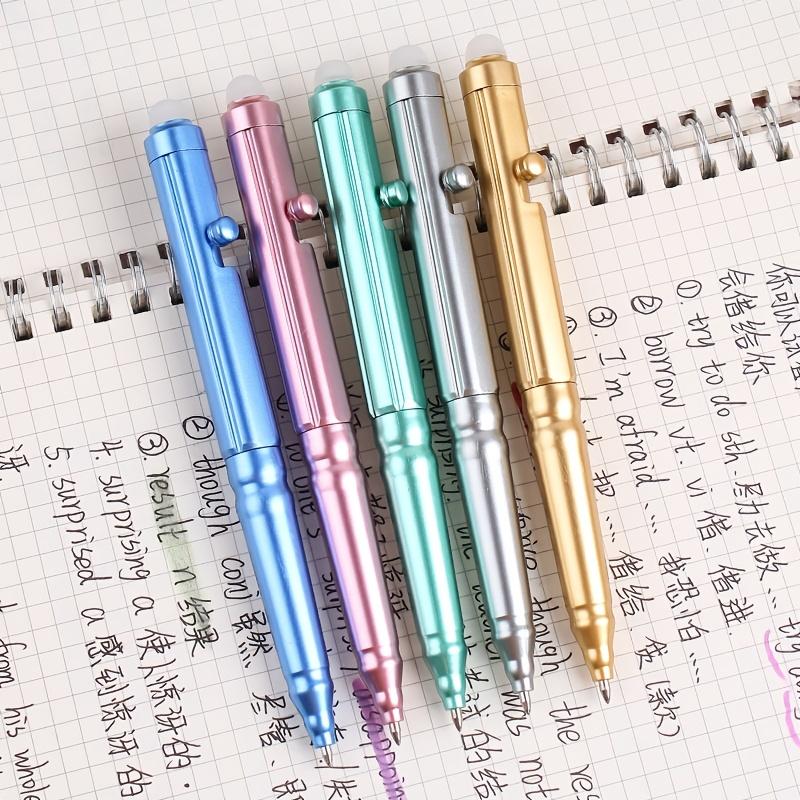 6pcs Crystal Blue Creative Erasable Gel Pen Set with Built-in Erasable Tip, Includes 6 Pens . MoYi Crystal Blue 0.5mm Retractable Ballpoint Gel Pen