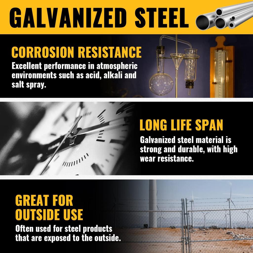 Chain Link Fence Gate Hinge Kit, VIVIDA 1-5/8" Gate Hinge Include Female Gate Hinge(2 PCS), Male Gate Hinge(2 PCS), Chain Link Fence Gate Hinge,