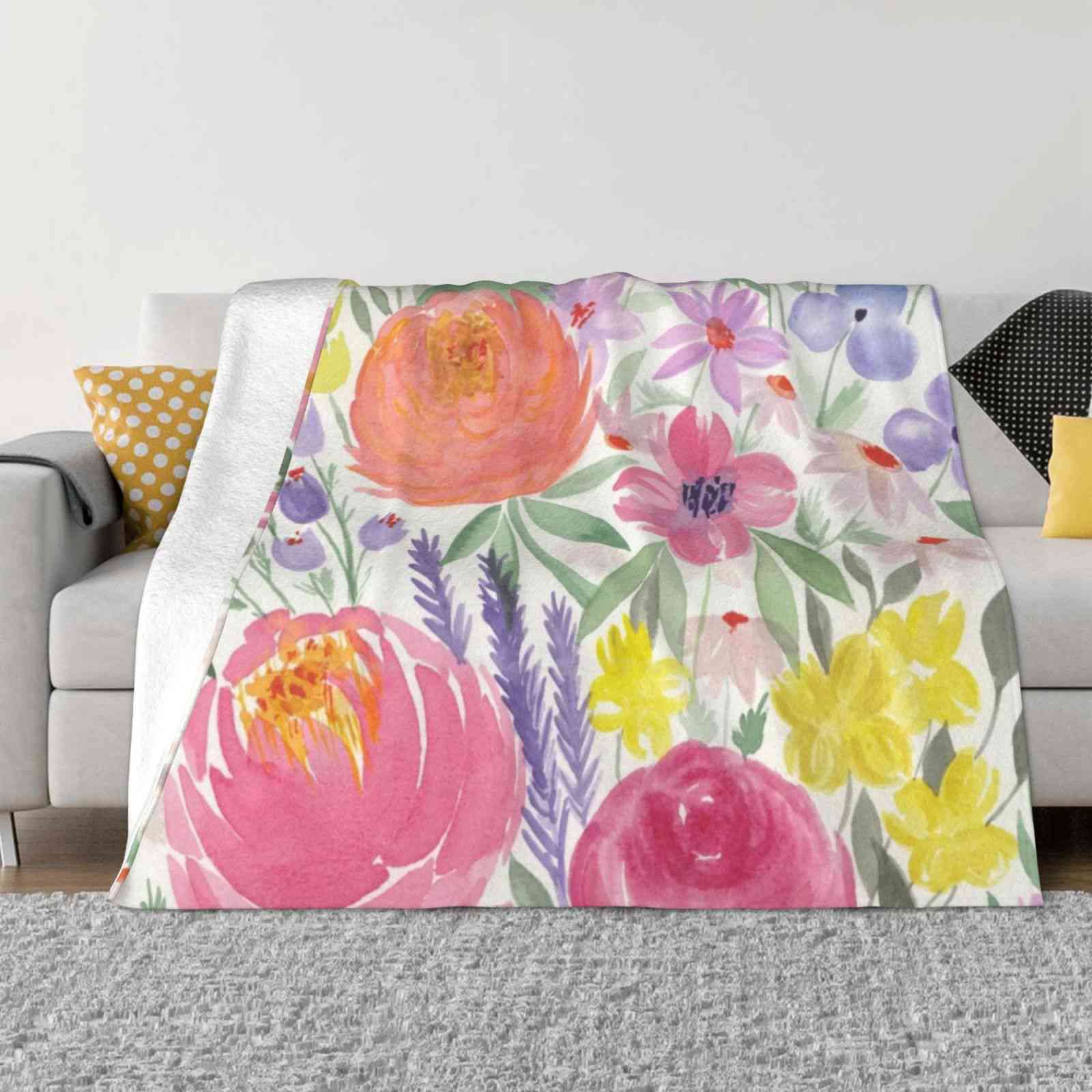 Flowers Four Seasons Comfortable Warm Soft Blanket Flower Roses Daisy 30x40in
