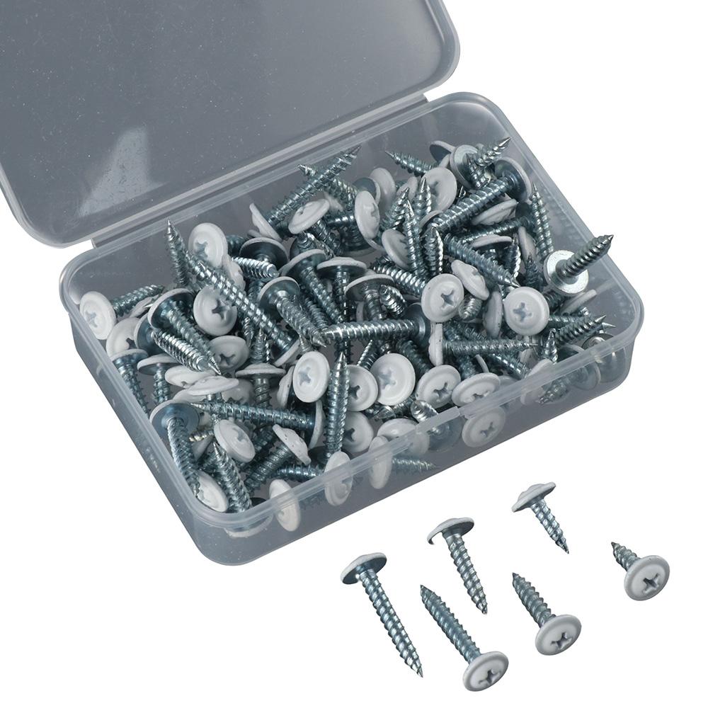

120 Pcs #8 White Quick Tapping Screws Pan Head Screws Sheet Metal Screw Wall Plates