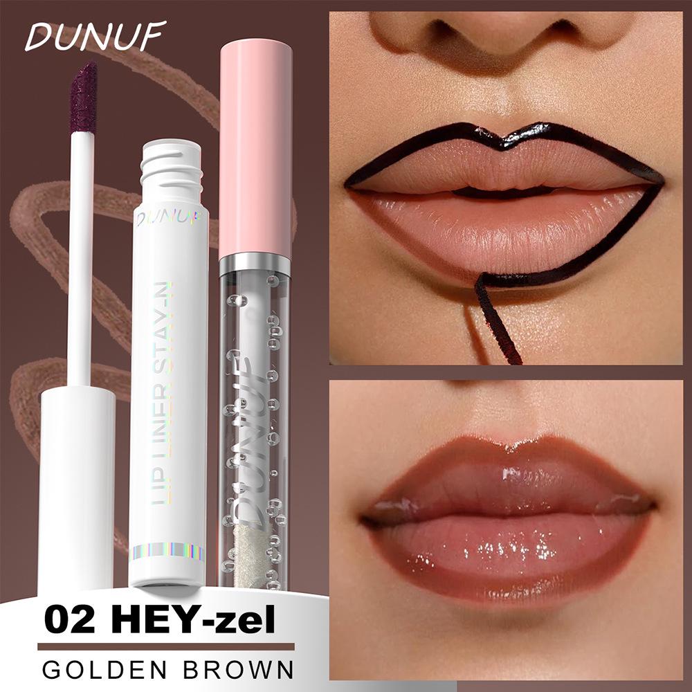 DUNUF 2-Piece Set: Long-Lasting Non-Stick Lipstick + Moisturizing Lip Oil.