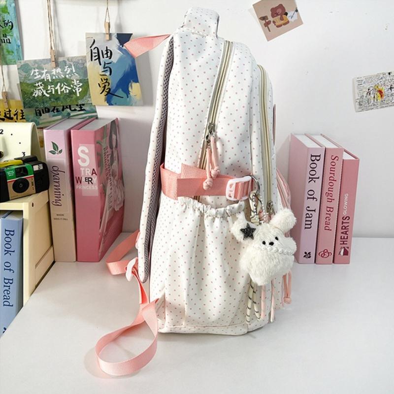 Cartoon Embroidery Cat's Ears Backpacks Primary Middle High School Students Lightweight Waterproof Travel Bag Multi Pocket College Student Schoolbags