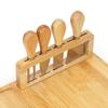 35x28 Cm Bamboo Cheese Board with Knives and Fork Plate for Serving Snacks and Charcuterie