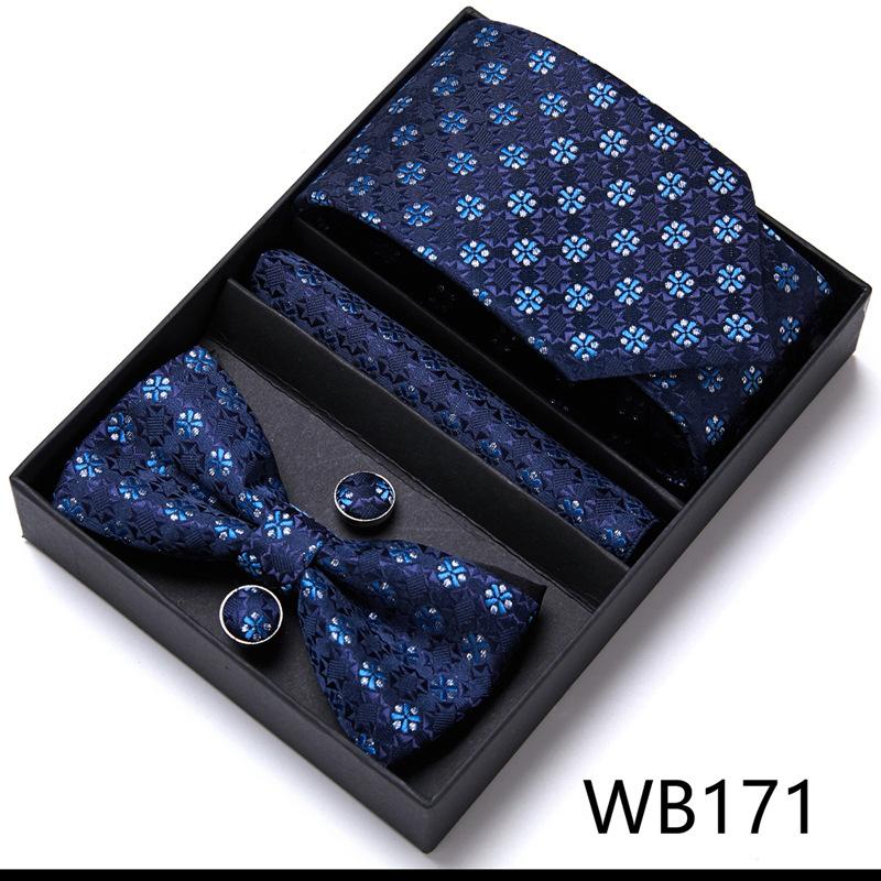 Conjunto de Corbata y Pajarita para Hombre Caja de Regalo Conjunto de 6 Piezas Corbata de Grupo Vestido de Negocios Corbata de Boda