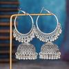 Exaggerated Large Bell Tassel Earrings for Women Unique Design Retro Light Luxury Alloy Earrings Indian Style Drop Earrings