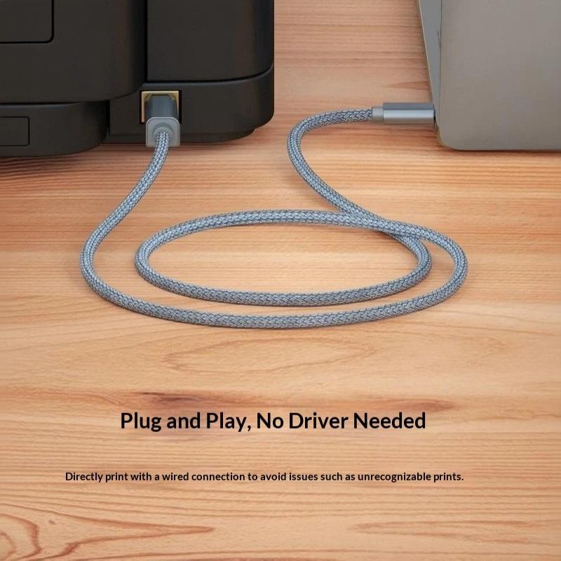 Usb C To Usb B 2.0 Printer Cable Braided Printer Scanner Controller Cable Electronic Musical Instrument Data Cable