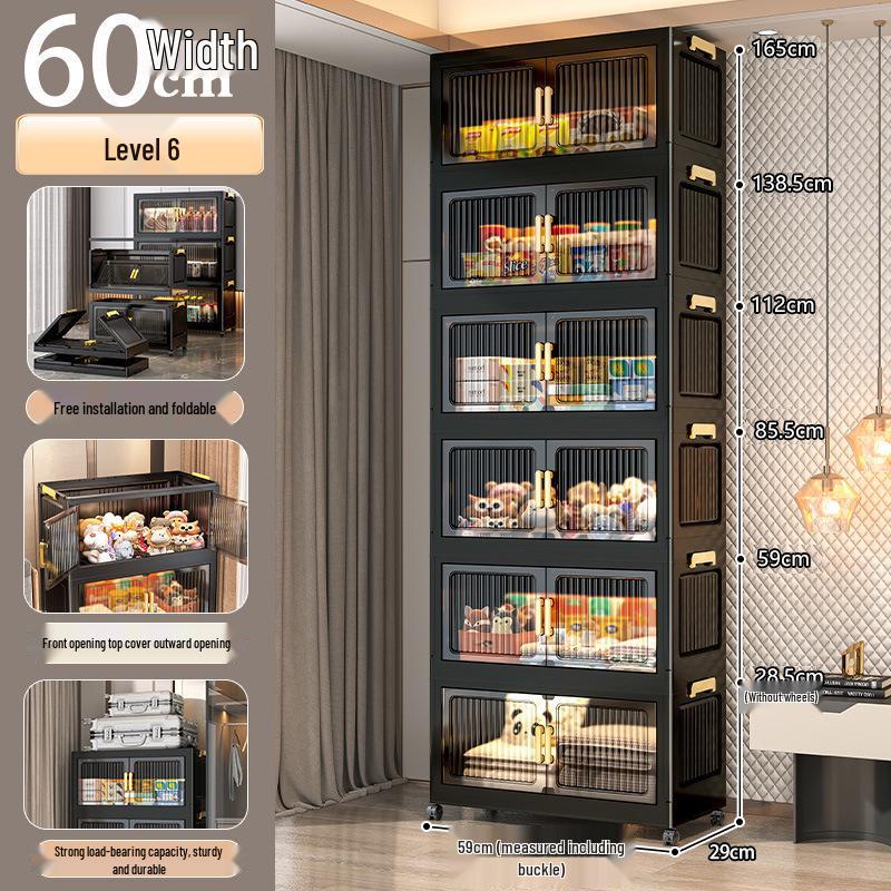 45-90 Wide Multi-layer Folding Plastic Storage Cabinet for Baby Wardrobe Organizer