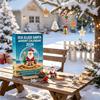 Christmas Gift for Kids Sea Glass Advent Calendar, 24-Day Acrylic 2D Ornament Set Holiday Countdown Box with Santa Gingerbread Man, Tree Hanging