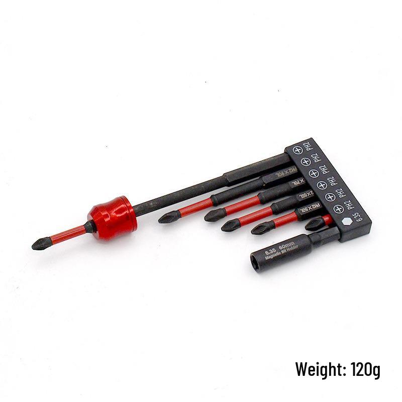Shock-resistant Magnetic Phillips Screwdriver Bits with Anti-slip Teeth