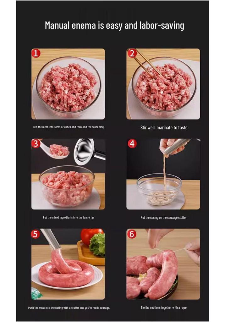 No. 5 Stainless Steel Meat Grinder & Sausage Stuffer Set