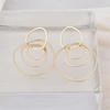 New Exaggerated Big Small Circles Hanging Earrings for Women Irregular Rounds Pendants Female Drop Earrings Rock Jewelry