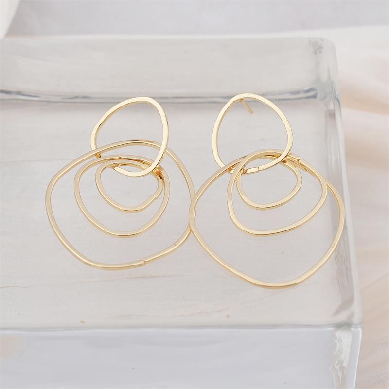 New Exaggerated Big Small Circles Hanging Earrings for Women Irregular Rounds Pendants Female Drop Earrings Rock Jewelry