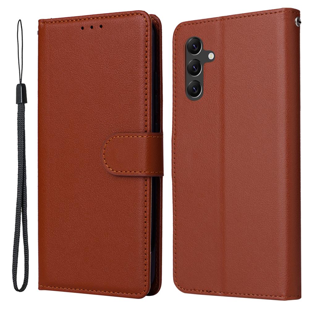 For Samsung Galaxy A14 5G Case Scratch-proof PU Leather Phone Stand Cover with 3 Card Holders