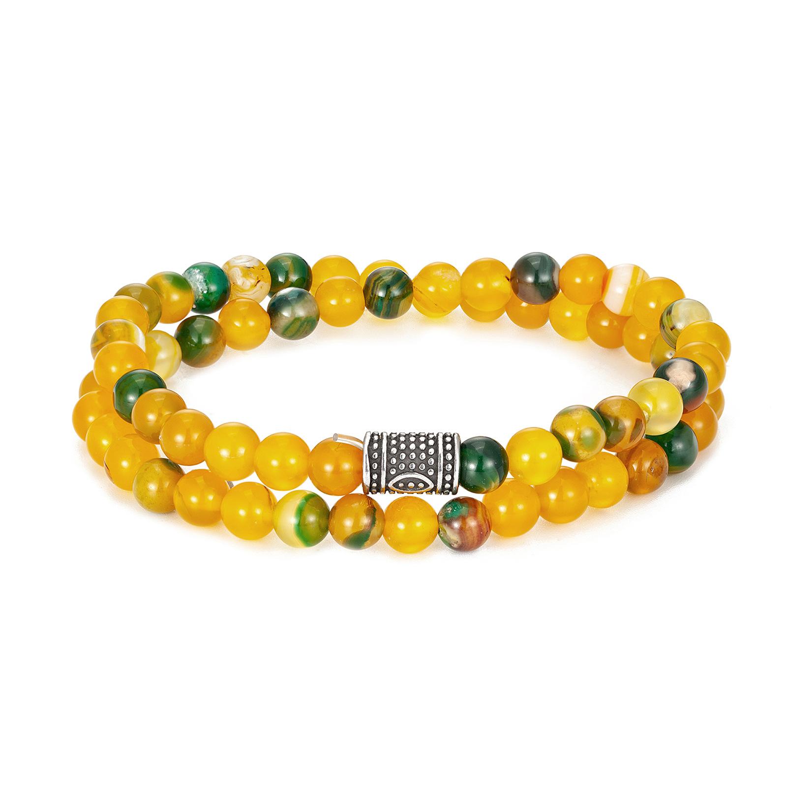 Wish6mm natural stone yoga bracelet DIY agate bead double layer beaded bracelet