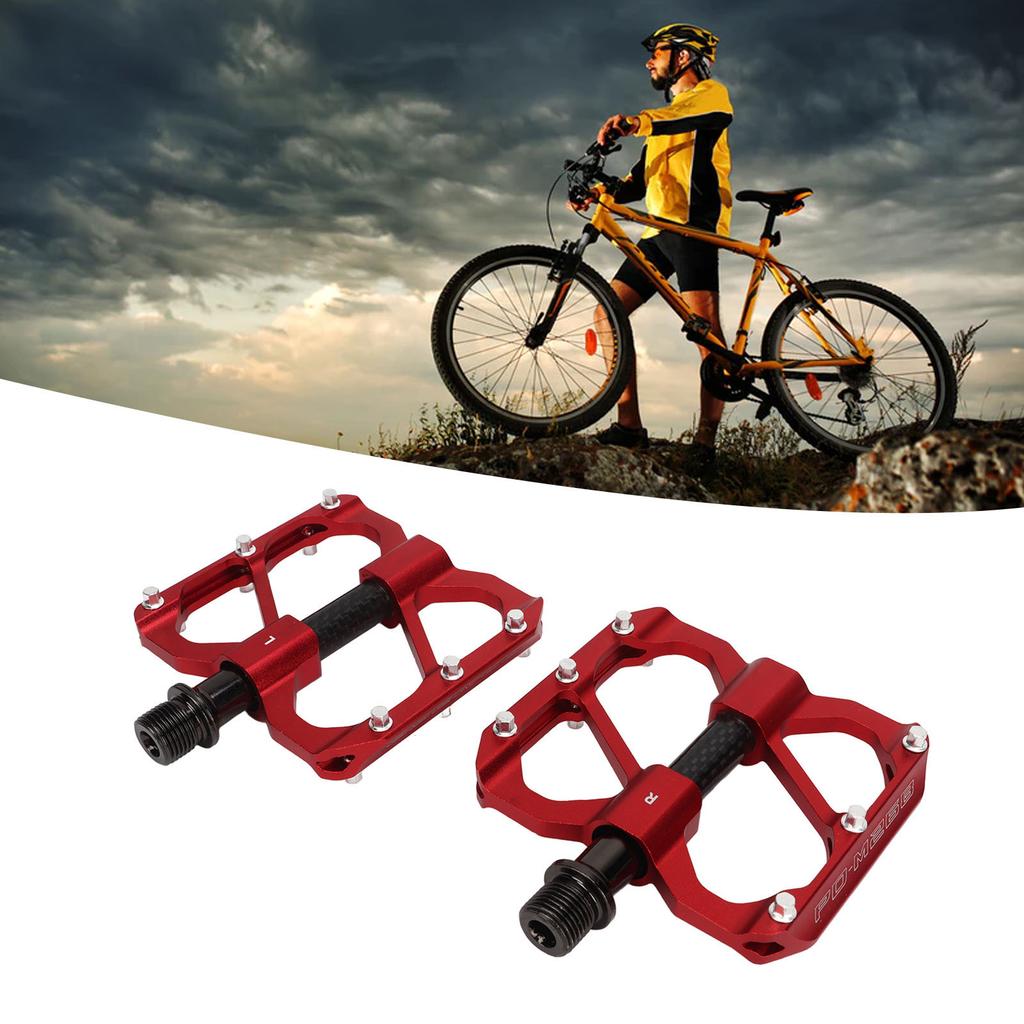 2PCS Road Bike Pedals Aluminum Alloy Anti Slip Lightweight Flat Pedals for Mountain Bike