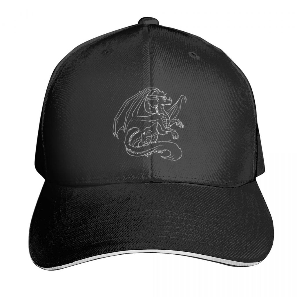 Perianth The Dragon White Outline A Baseball Caps Hat