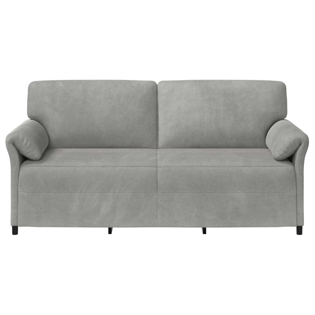 3 Seater Sofa Light Grey 198 x 83 x 95 cm Velvet