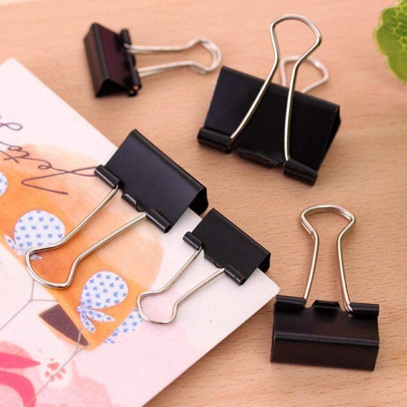 Office Document Clamps Binder Clips Foldback Office Supplies Black Grip Clamps