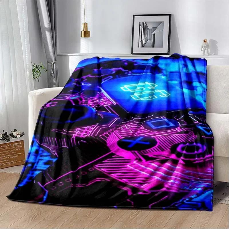 3D Cartoon Gamepad Children's Game Regional Blanket,Fashion Soft Cozy Living Room Bedroom Sofa Bed Travel Blanket Birthday Gift