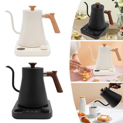 0.9 L Stainless Steel Electric Gooseneck Kettle,110V Black/ White 1200W Electric Kettle Tabletop 28*20.5*22cm for Home,Offices