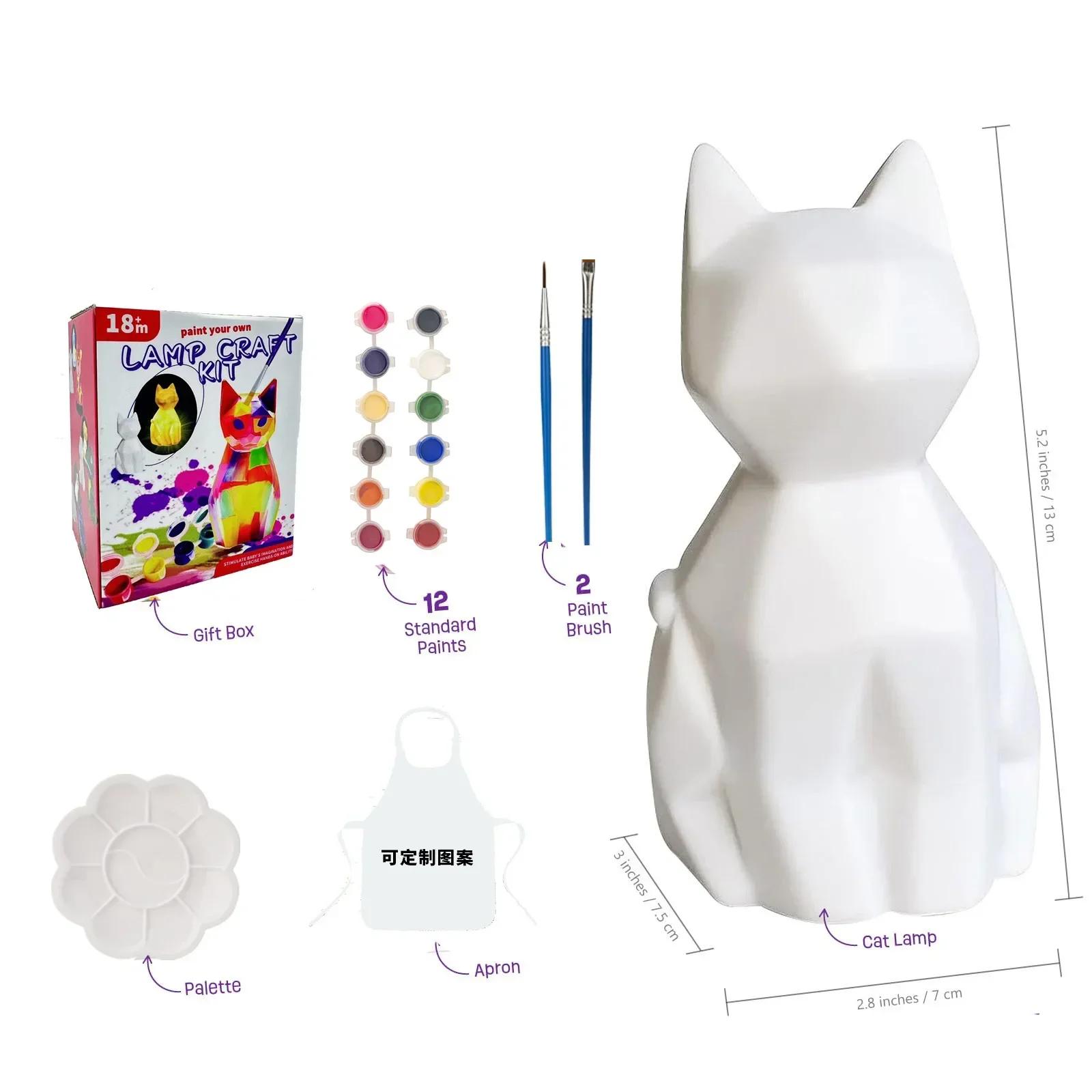 

Paint Your Own Cat Deer Unicorn Lamp Art Kit Graffiti Painting Kit DIY Crafts Bedroom Decor Night Light Gifts for Kids