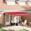 Manual Retractable Awning vidaXL with Red LED 400x300 Cm 3330688