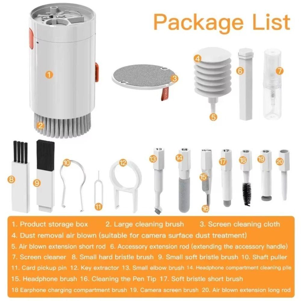 20 in 1 Digital Cleaning Kit Keycap Puller Keyboard Cleaner Kit Screen Cleaner Phone Cleaning
