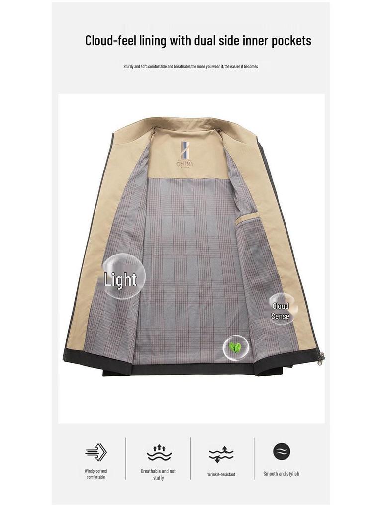 Men's Spring/Autumn Executive Casual Jacket - Middle-aged & Elderly Dad Wear