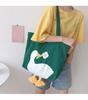 Cute Design Women's Canvas Shoulder Bag Lovely Duck Embroidery Student Girls School Book Tote Handbags Female Large Shopper Bags