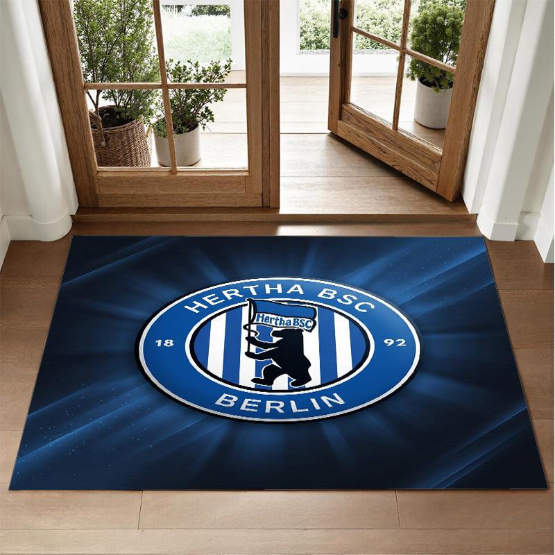 hertha bsc FC Design Crystal Velvet Rug Soft Decorative Mat for Bedroom Entrance