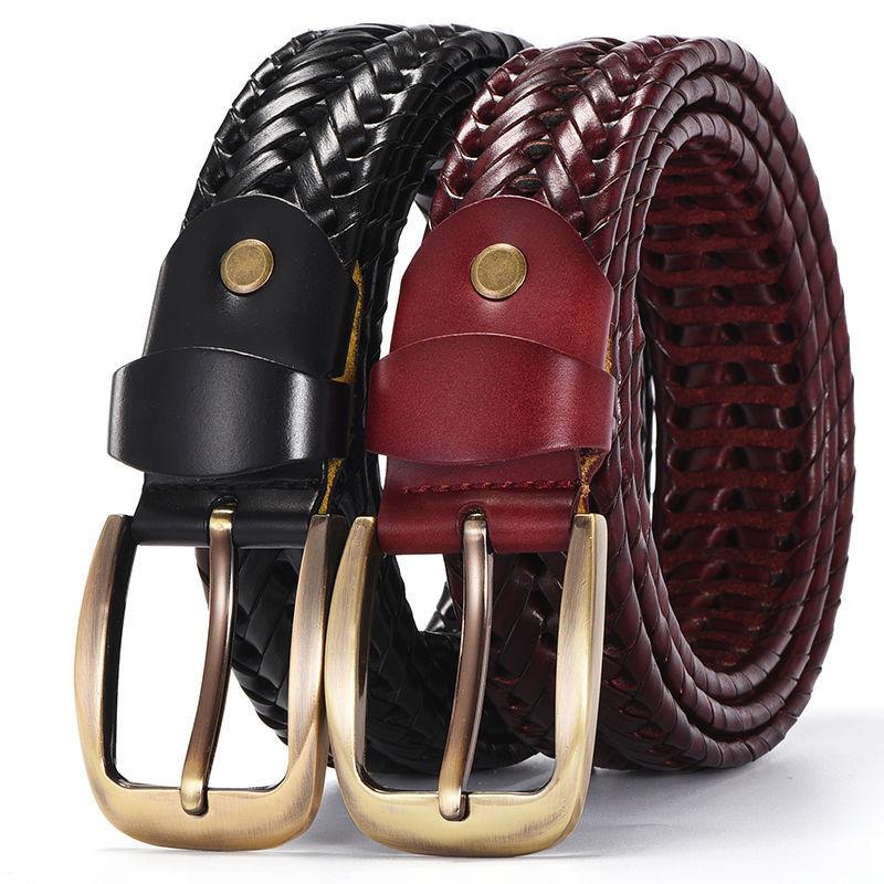 New Belt Men's Leather Belt Hand-woven Casual Wild Simple Tide Belt