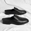 Fashion Genuine Leather Men's Shoes Summer Handmade Cow Leather Casual Sandals Breathable Half Shoes For Men Loafer Slippers Mocassins