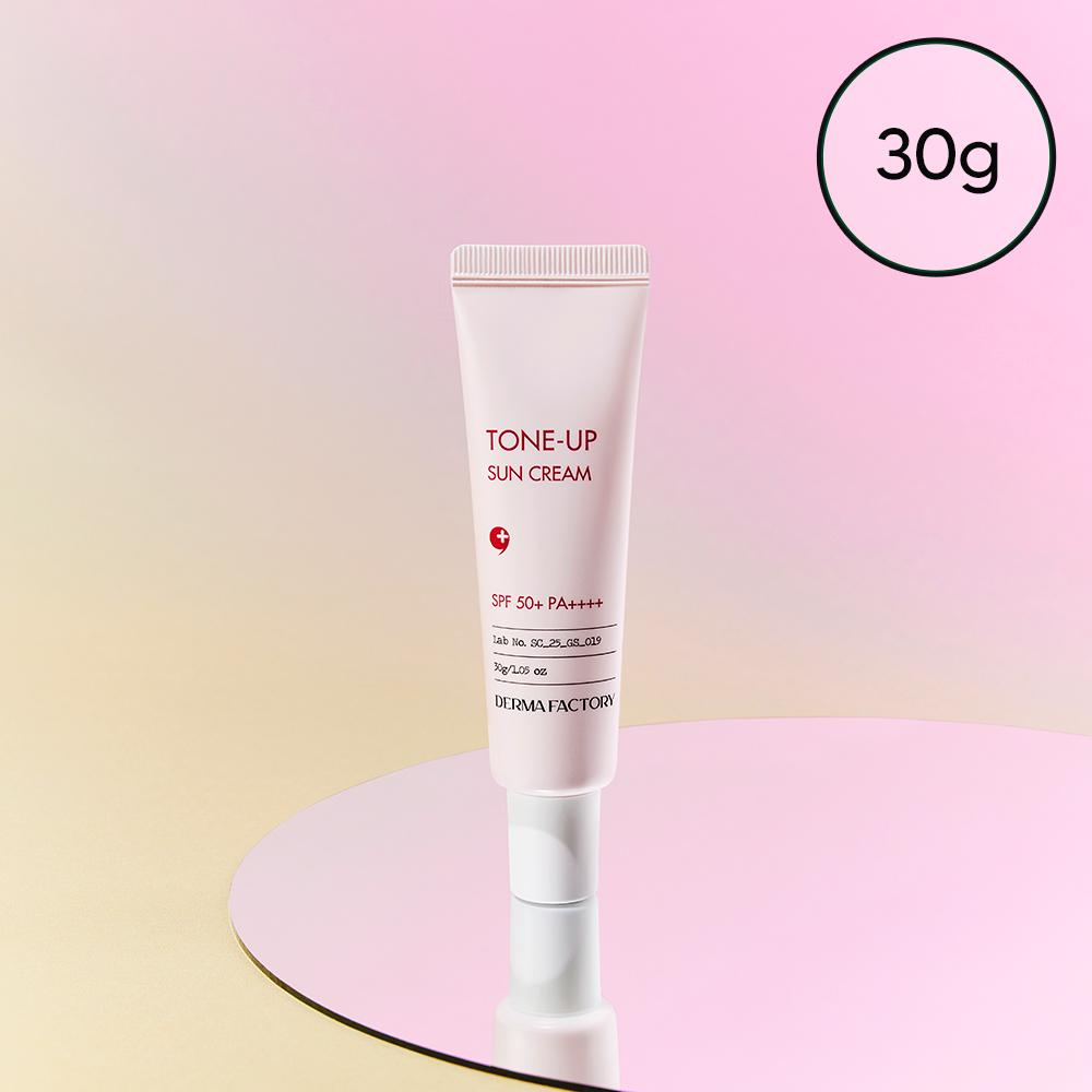 Dermafactory Vegan Tone-Up Sun Cream SPF50+ PA++++ – Calamine Pink Brightening, Non-Nano Reef Safe, Korean