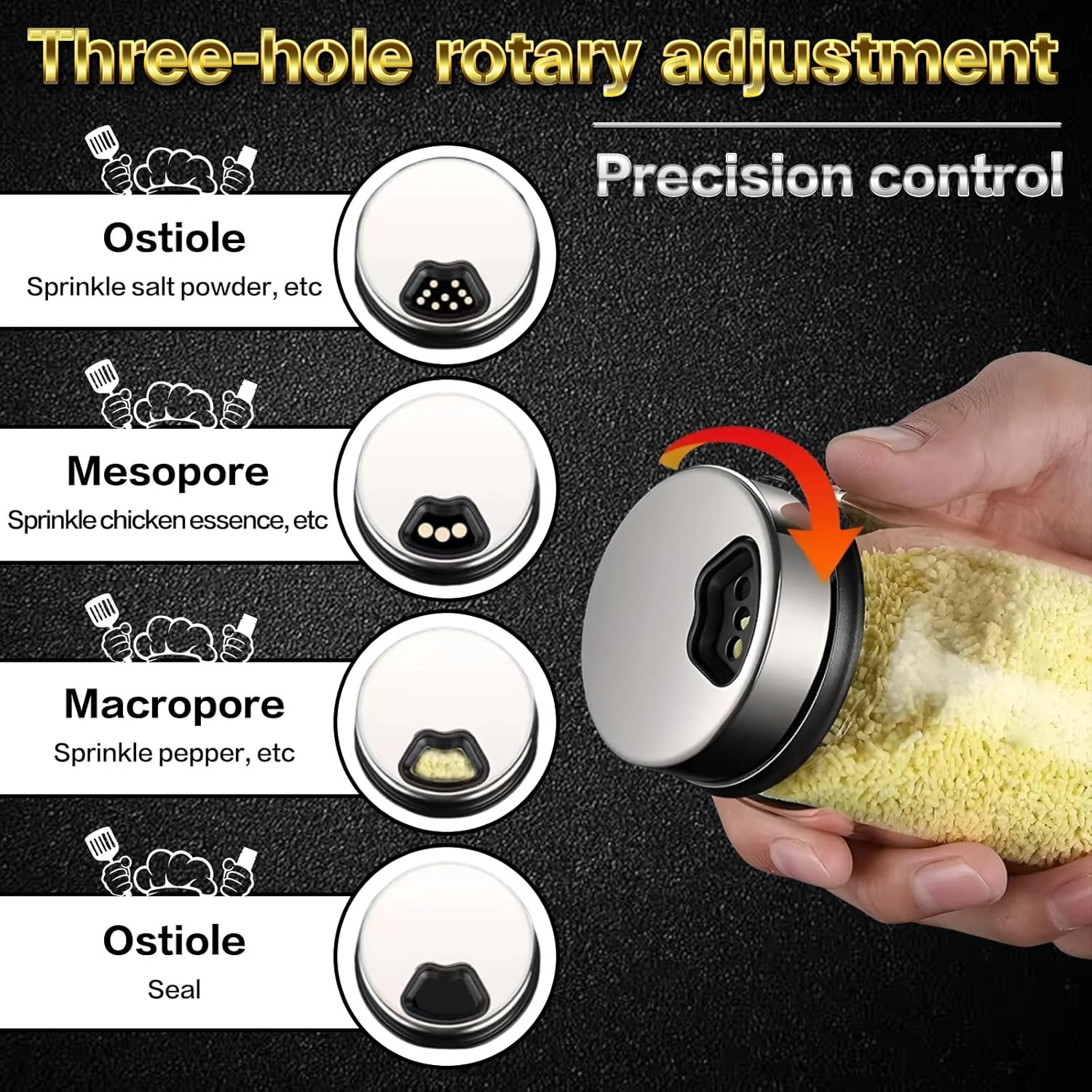 Salt and Pepper Shakers Set Large Salt Shaker with Adjustable Pour Holes,Glass Salt and Pepper Dispenser Spice Jars with Stainless Steel Lid,Salt