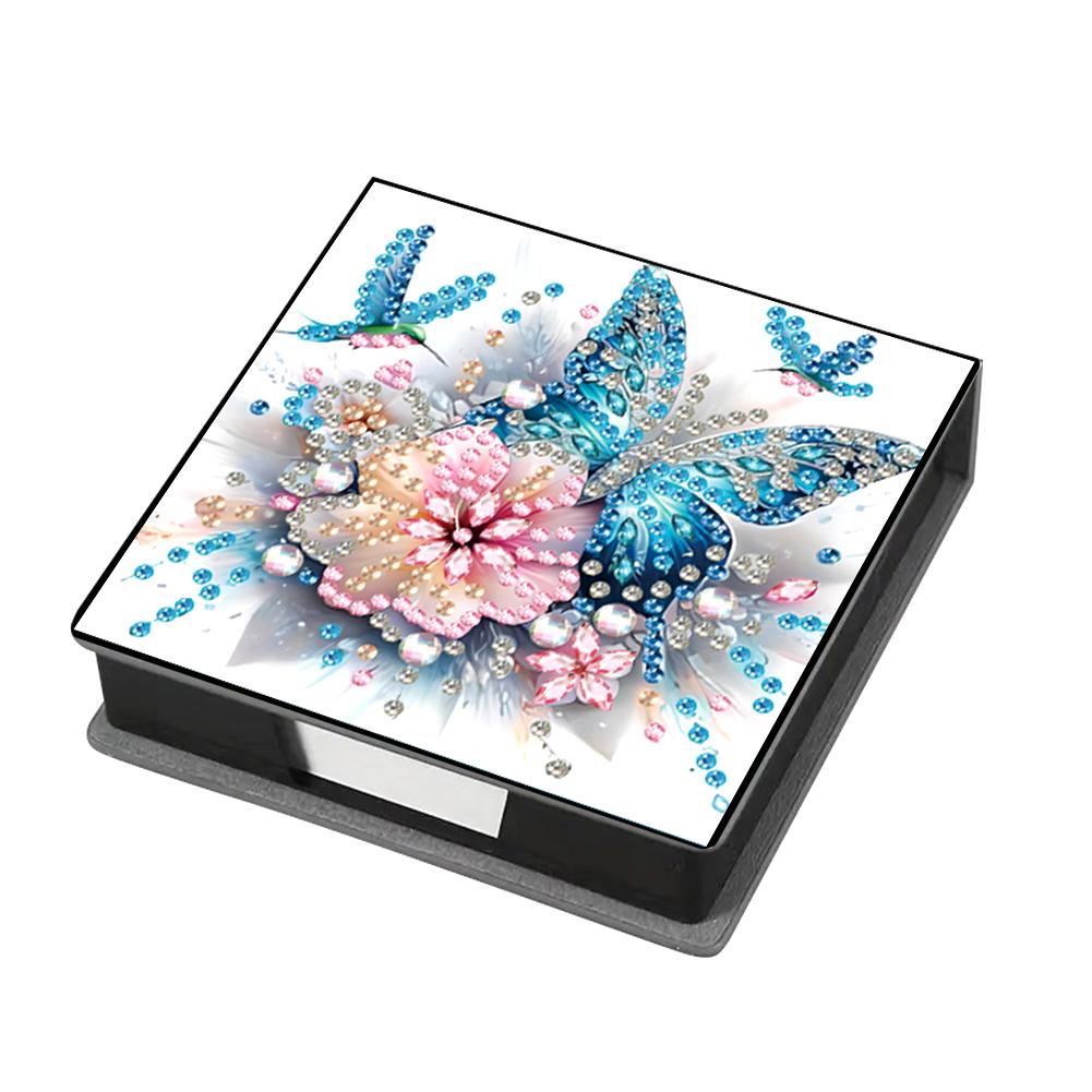Girl Leather Gem Painting Memo Pad Holder Mosaic Kit Diamond Art Note Box with 160 Sheets of Paper for Adults Beginners