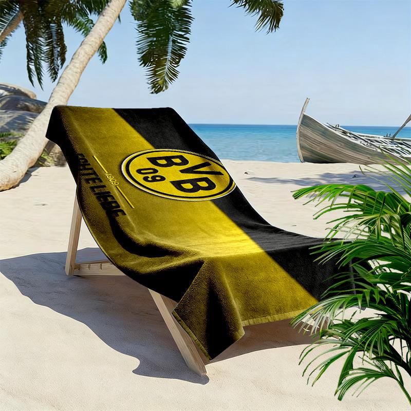 Borussia Dortmund Print Beach Towel, Large Soft Quick Dry Towel for Beach Camping Swimming