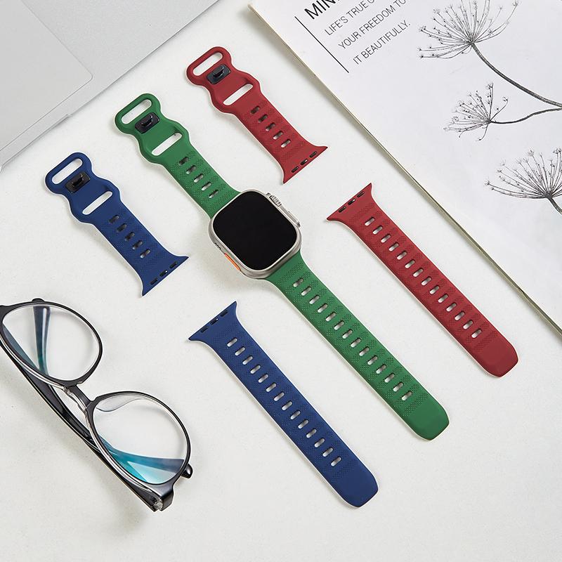 Watch Strap for Apple Watch Series 10 42mm/9 8 7 41mm/SE (2023) SE (2022) SE 6 5 4 40mm/3 2 1 38mm Silicone Watch Band Butterfly Buckle Wrist Strap