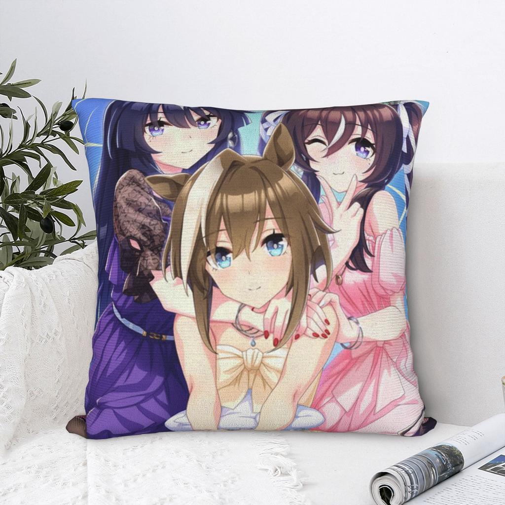 Umamusume Pillow Case  Comfy Pillow Cover For Sofa Home Decoration Cute Funny Pillowcases